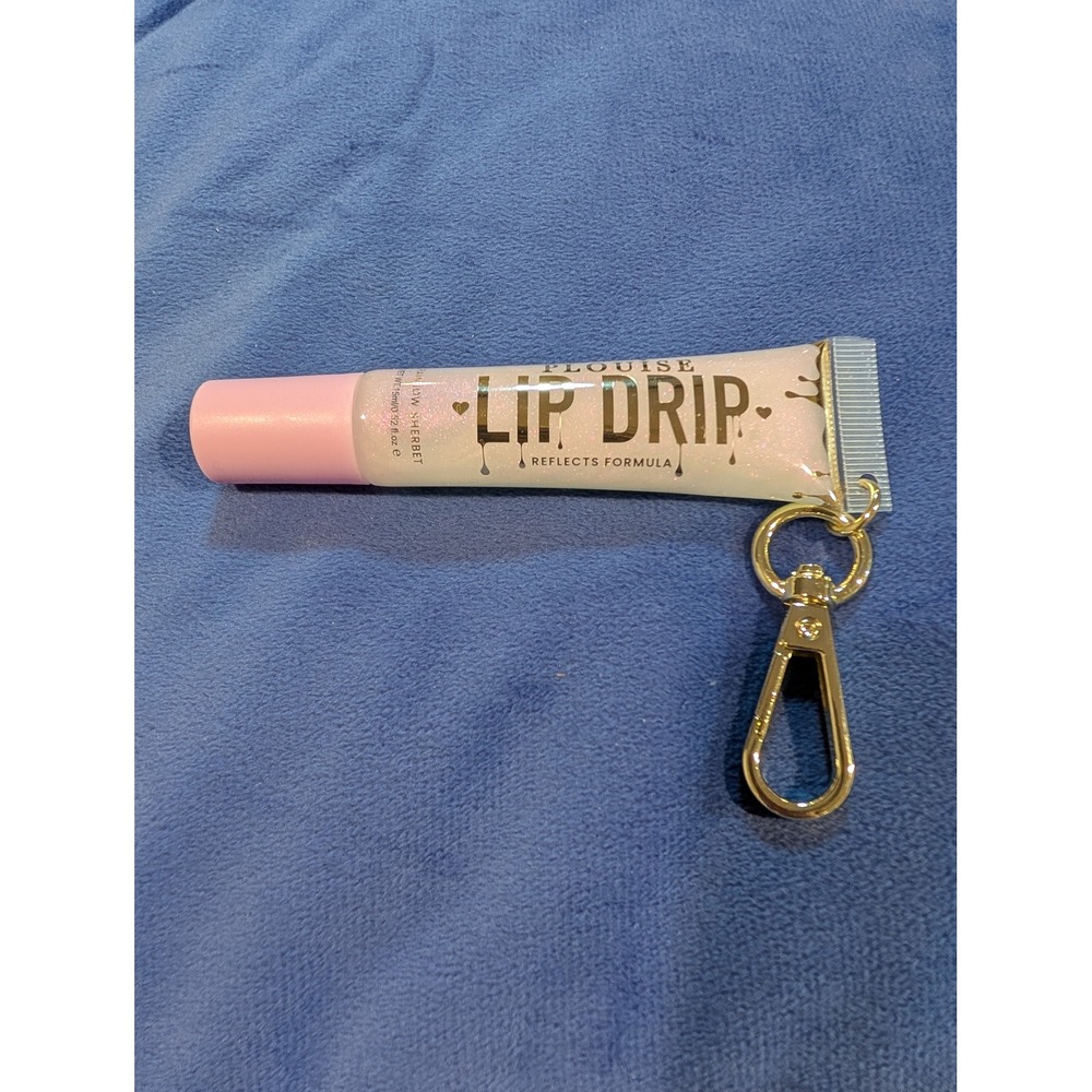 PLouise Lip Drip 15ml Rainbow Sherbet Shimmer Gloss Keychain Reflects Formula